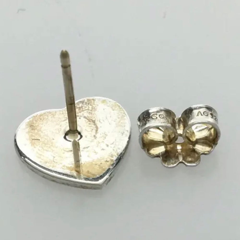925 Sterling Tiffany & co mini heart tag earring